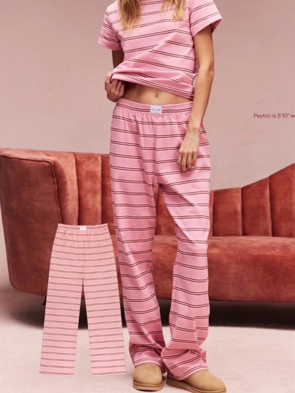 Women's Pink Striped PJ Pants - Relaxed Fit